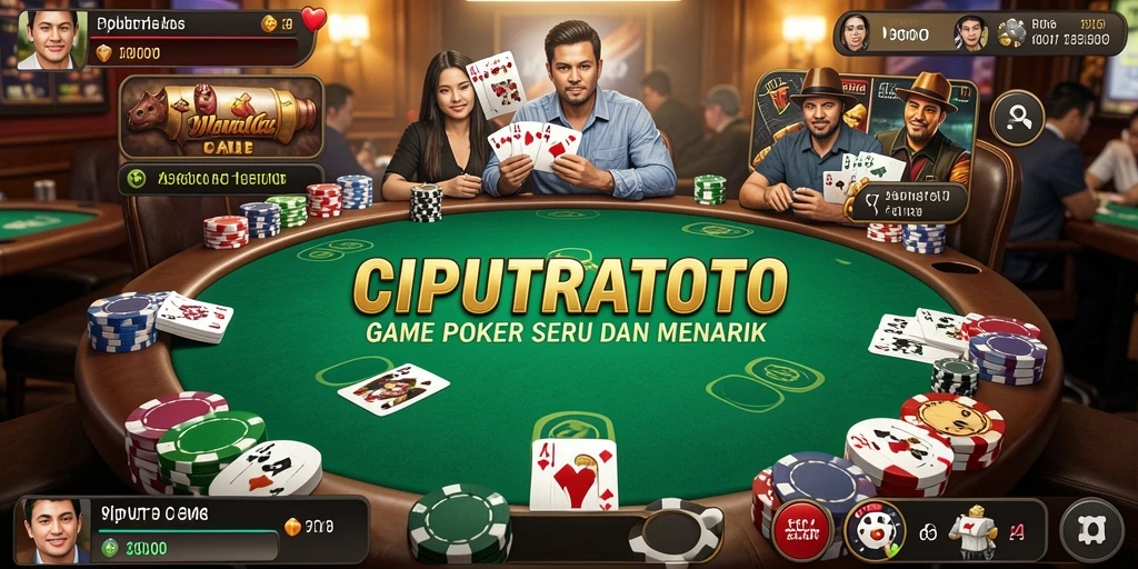 Tampilan menawan dari gameplay poker di CIPUTRATOTO.