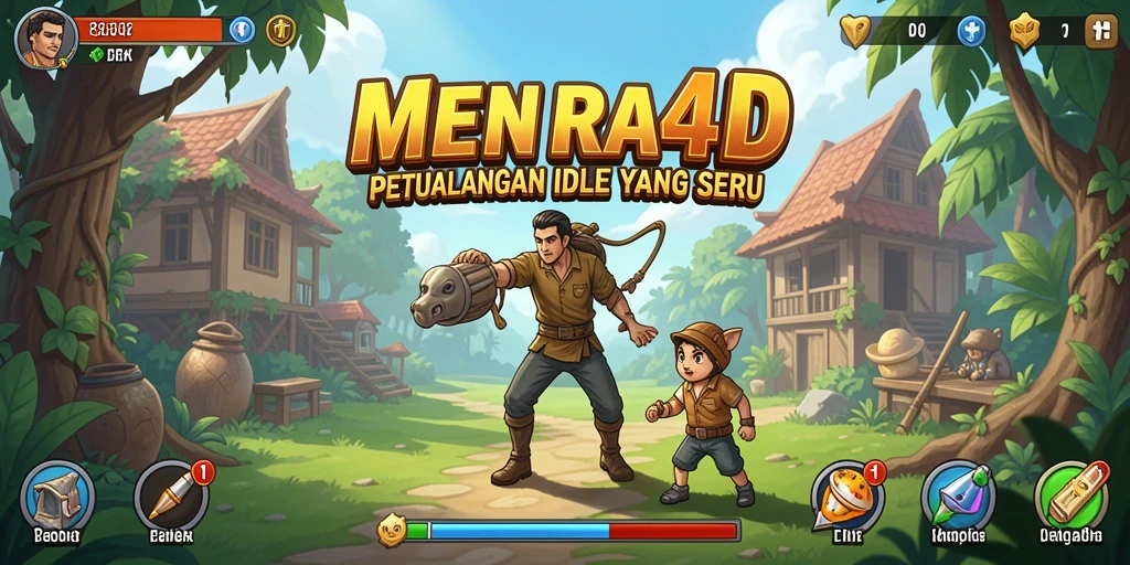Tampilan gameplay MENARA4D dengan menara yang sedang dibangun.