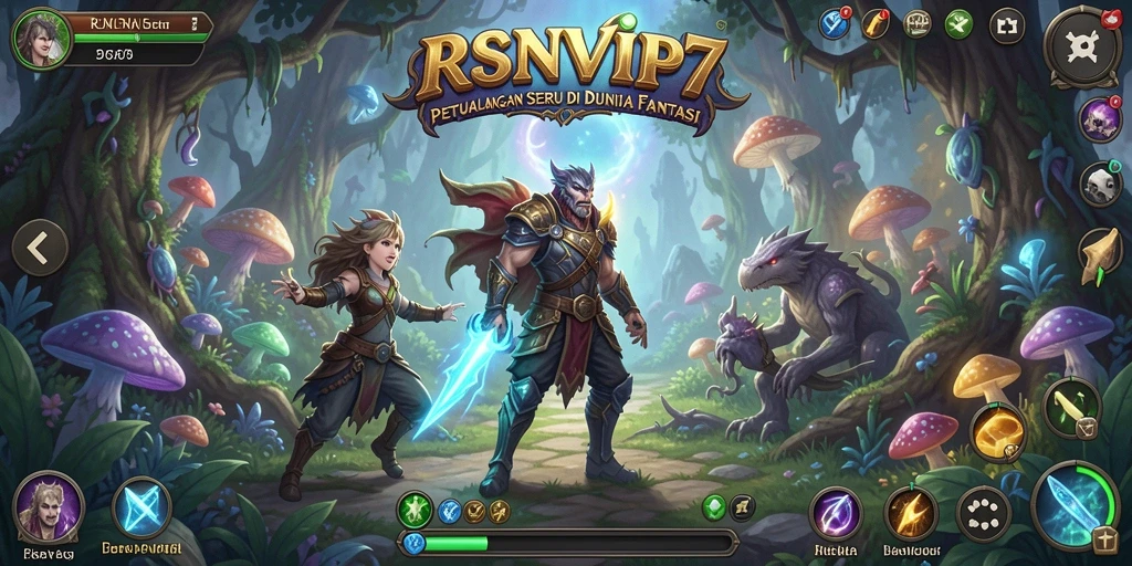 Tampilan gameplay RSNVIP7 yang menarik menampilkan petualangan di dunia fantasi.