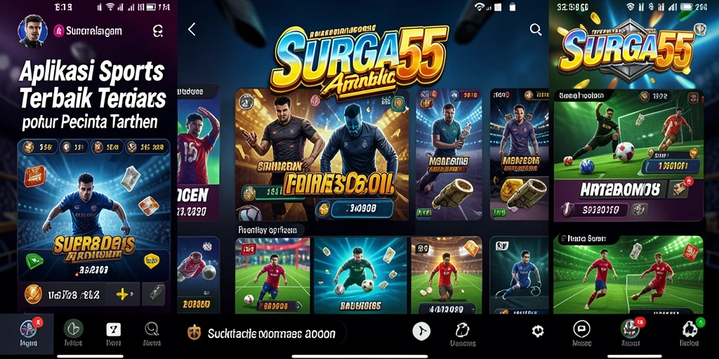 Screenshot utama SURGA55 menampilkan antarmuka pengguna sportsbook yang menarik.