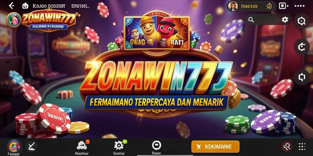 Screenshot gameplay seru ZONAWIN777 dengan berbagai permainan Kasino.